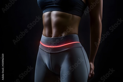 6 Pack - Young Athletic Woman Featuring Hard Rock Six Pack Abs