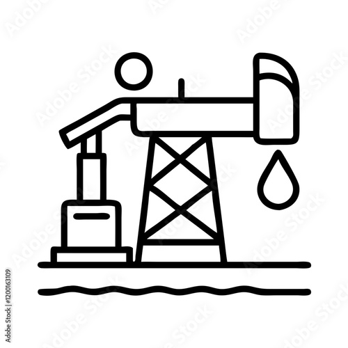 oil industry icon, oil industry line art - simple line art of oil industry, perfect for oil industry logos and icons and themed design  photo