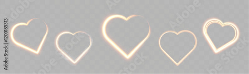 Light heart for holiday cards.Template for greeting banners.. Valentine's Day.Vector illustration.