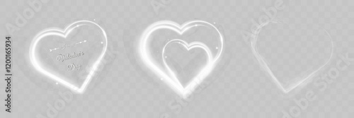 Light heart for holiday cards.Template for greeting banners.. Valentine's Day.Vector illustration.