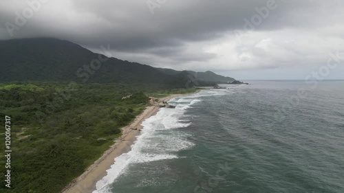 bird's eye view of tropical beach