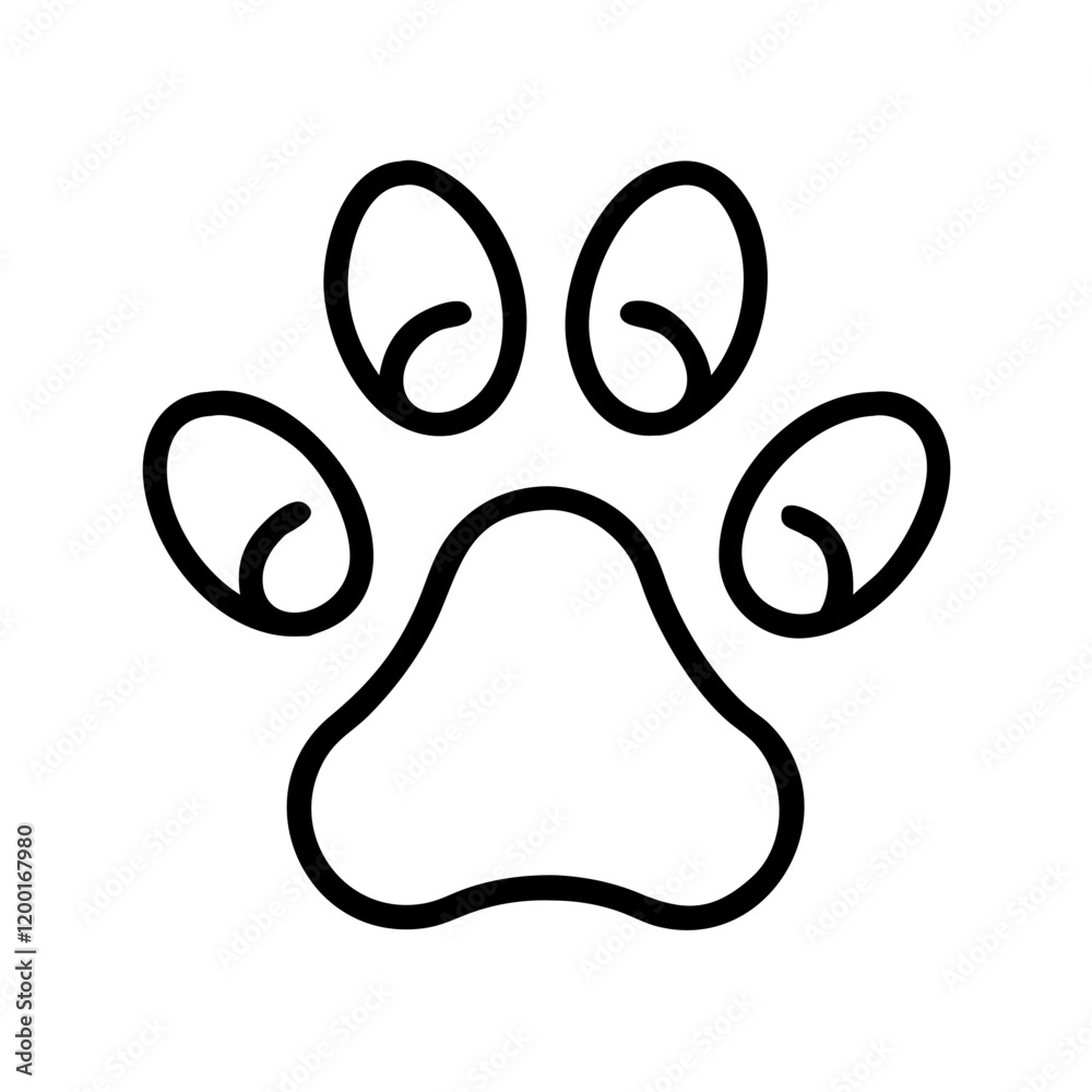 Obraz premium paw icon, paw line art - simple line art of paw, perfect for paw logos and icons and themed design 