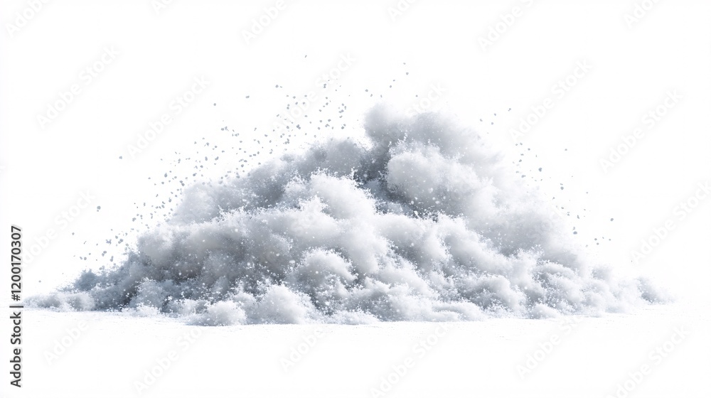 A fluffy mound of pure white snow, textured and soft, resembling freshly fallen snow in a serene winter landscape. A fluffy mound of pure white snow, textured and soft, resembling freshly fallen snow in a serene winter landscape.