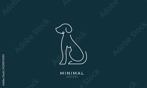 Minimalist Dog & cat logo / Vets logo 