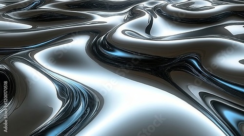 Wallpaper Mural Abstract Fluid Chrome Background Seamless With Liquid Metallic Swirls, Waves, And Reflections Torontodigital.ca