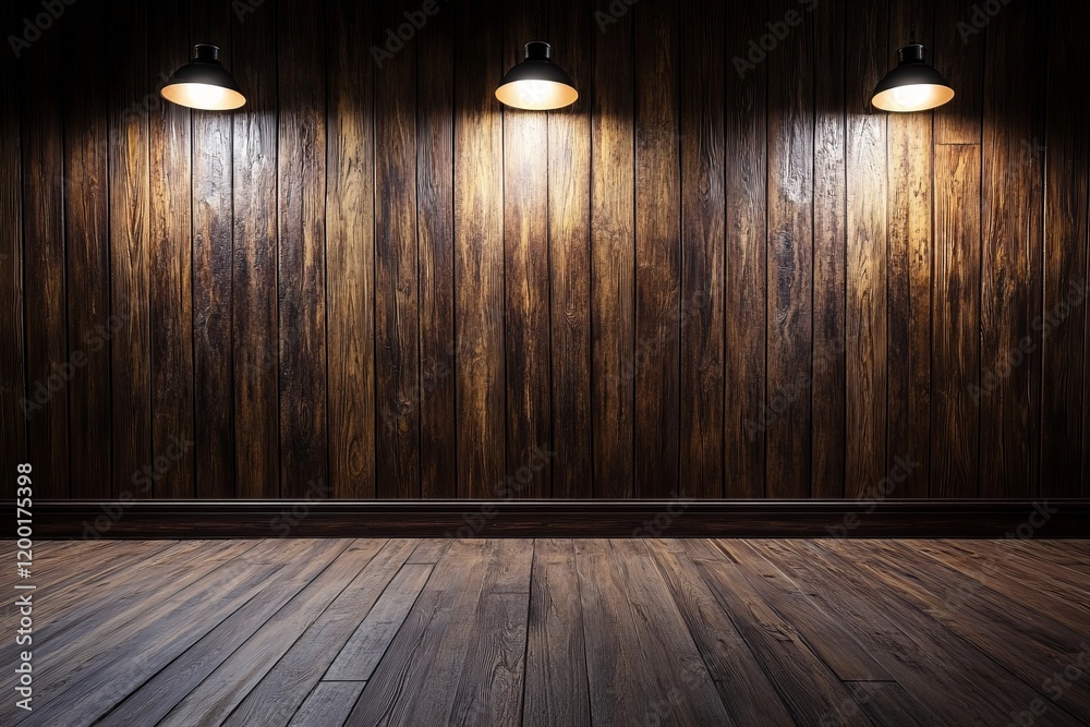 Warm wooden walls with soft lighting create an inviting atmosphere in a cozy interior space for gatherings or creative inspiration Warm wooden walls with soft lighting create an inviting atmosphere in a cozy interior space for gatherings or creative inspiration