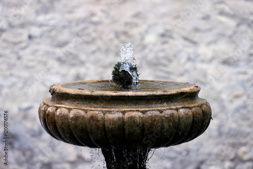 Cistercian Abbey of Santa Maria di Follina. Stone fountain. Follina. Italy. photo