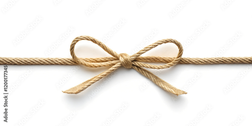craft rope tied with a bow, isolated soft focus on the transparent background craft rope tied with a bow, isolated soft focus on the transparent background