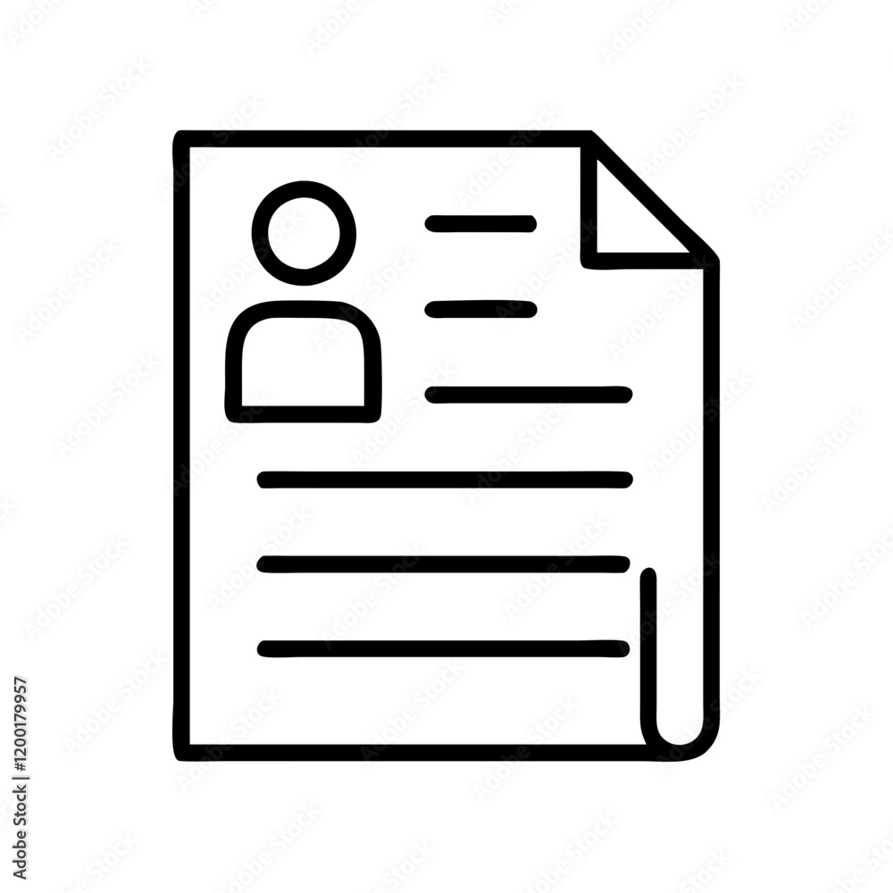 resume icon, resume line art - simple line art of resume, perfect for resume logos and icons and themed design resume icon, resume line art - simple line art of resume, perfect for resume logos and icons and themed design