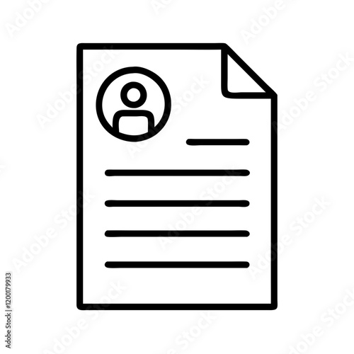 resume icon, resume line art - simple line art of resume, perfect for resume logos and icons and themed design 