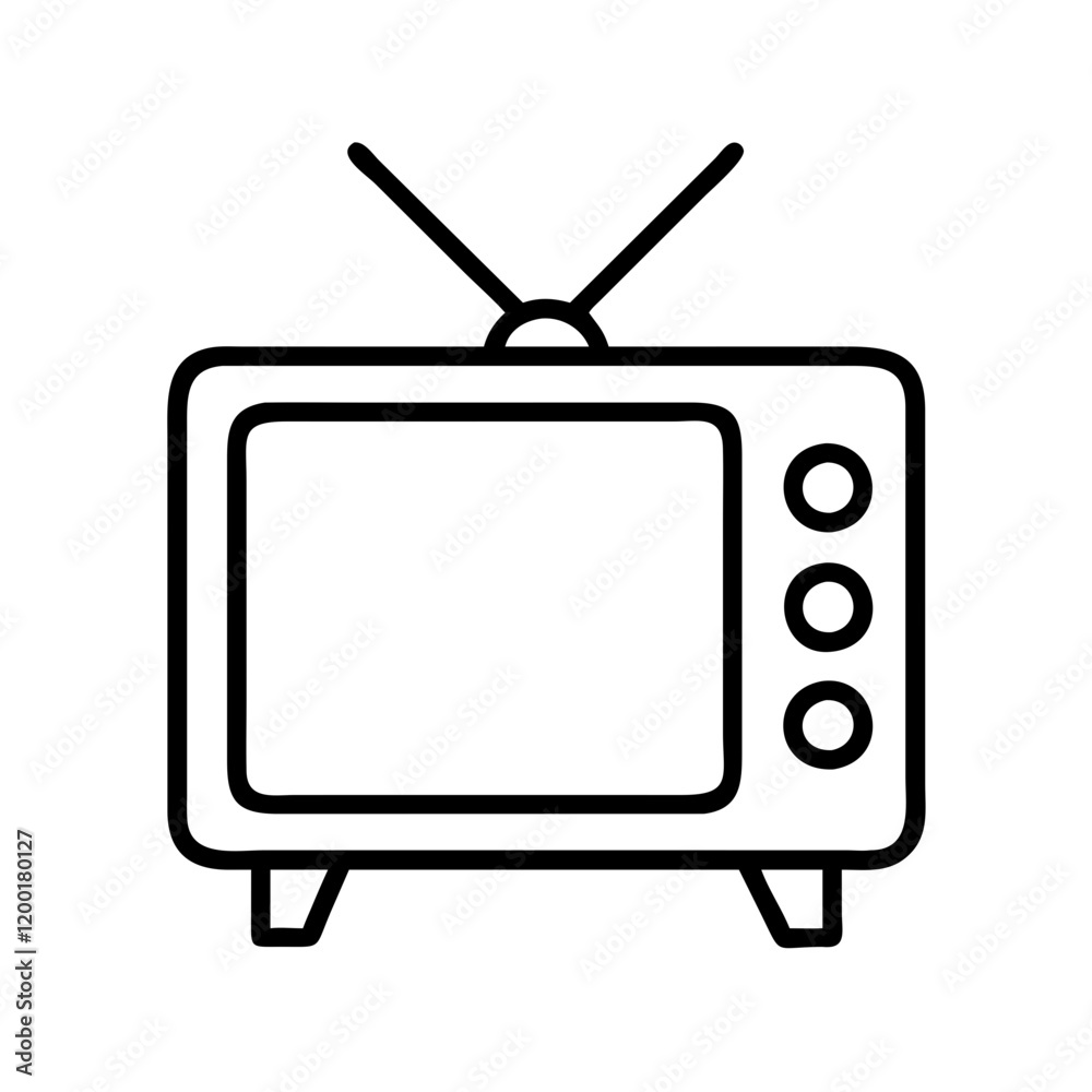 retro tv icon, retro tv line art - simple line art of retro tv, perfect for retro tv logos and icons and themed design retro tv icon, retro tv line art - simple line art of retro tv, perfect for retro tv logos and icons and themed design