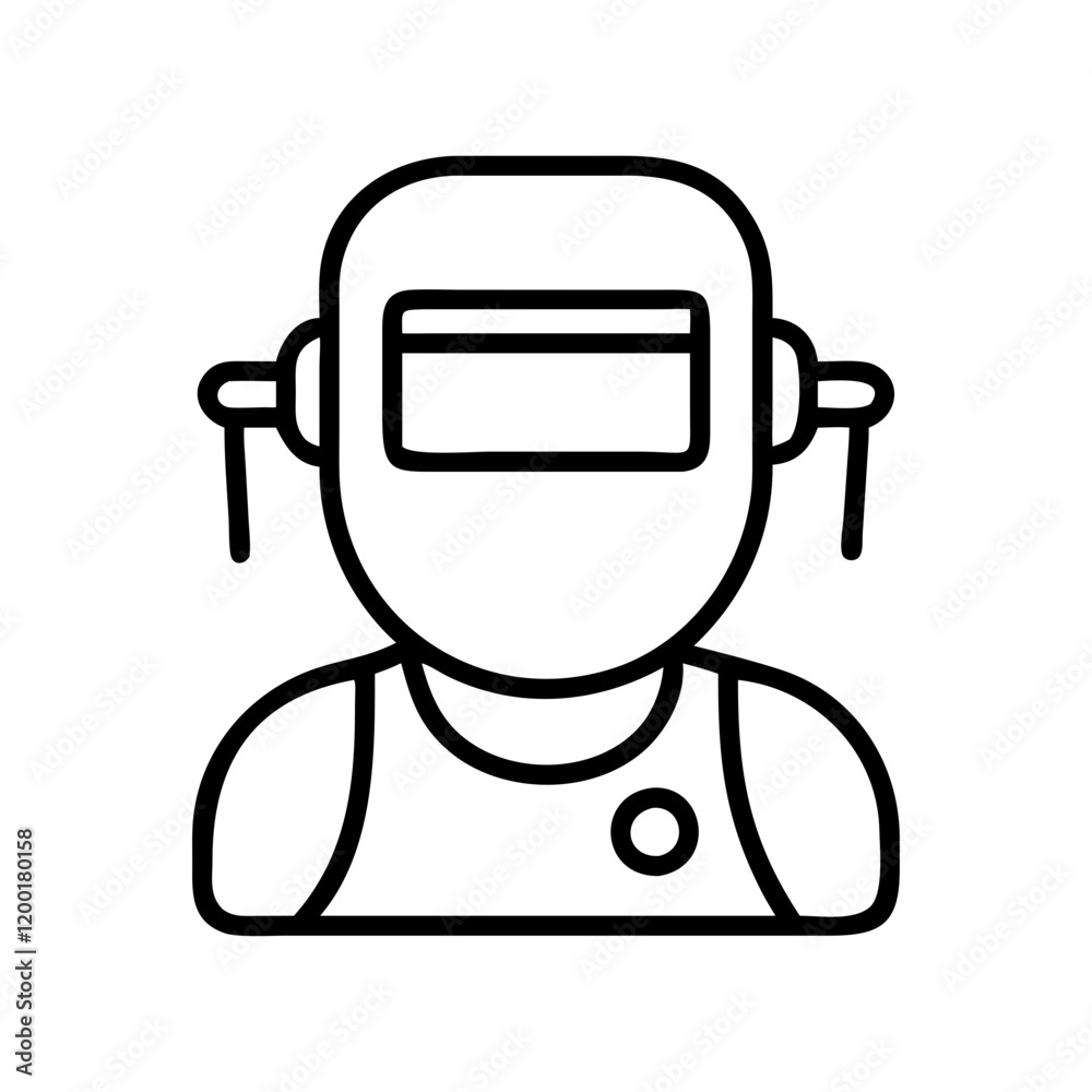 Fototapeta premium retro welder icon, retro welder line art - simple line art of retro welder, perfect for retro welder logos and icons and themed design 