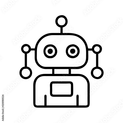 robot icon, robot line art - simple line art of robot, perfect for robot logos and icons and themed design 