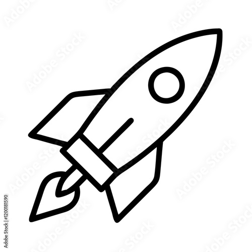 rocket ship icon, rocket ship line art - simple line art of rocket ship, perfect for rocket ship logos and icons and themed design 