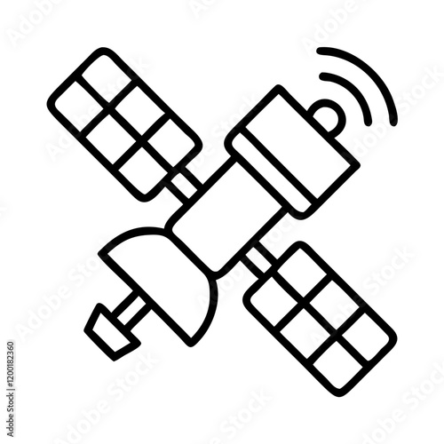 satellite icon, satellite line art - simple line art of satellite, perfect for satellite logos and icons and themed design 