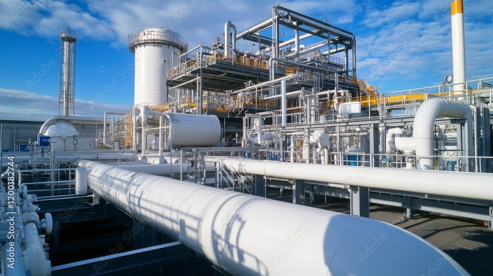 Massive Industrial Plant with Complex Piping and Tanks Massive Industrial Plant with Complex Piping and Tanks