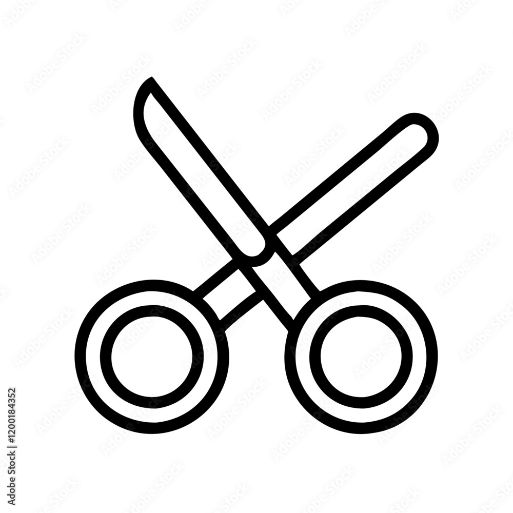 scissors icon, scissors line art - simple line art of scissors, perfect for scissors logos and icons and themed design scissors icon, scissors line art - simple line art of scissors, perfect for scissors logos and icons and themed design