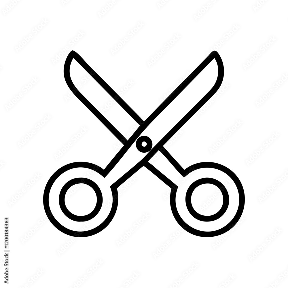 scissors with cut line icon, scissors with cut line line art - simple line art of scissors with cut line, perfect for scissors with cut line logos and icons and themed design scissors with cut line icon, scissors with cut line line art - simple line art of scissors with cut line, perfect for scissors with cut line logos and icons and themed design