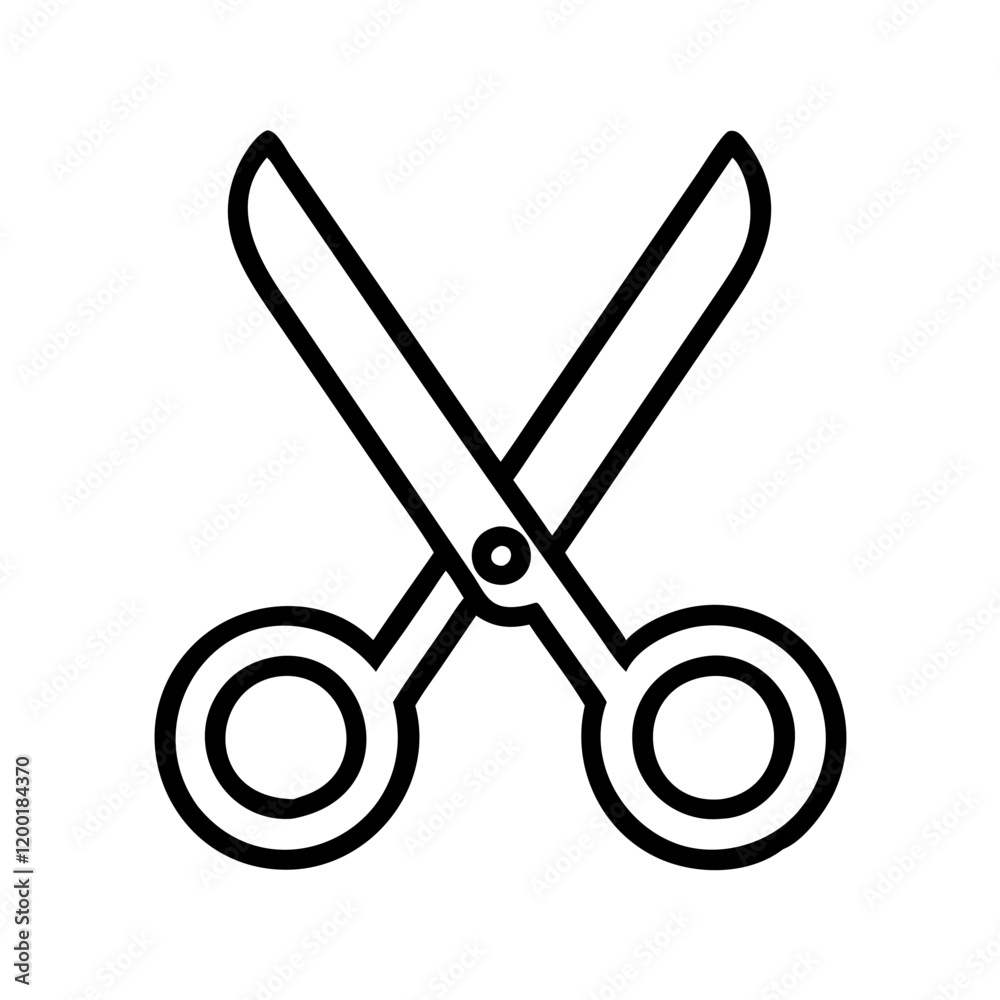 scissors icon, scissors line art - simple line art of scissors, perfect for scissors logos and icons and themed design scissors icon, scissors line art - simple line art of scissors, perfect for scissors logos and icons and themed design