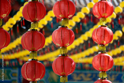 Canvas Print Lanterns decorations at chinese Thean Hou Temple dedicated to the goddess Mazu and Guan Yin