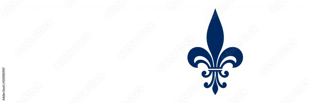 Fleur-de-lis symbol representing French culture and heritage on a minimalist white background conveying elegance and tradition Fleur-de-lis symbol representing French culture and heritage on a minimalist white background conveying elegance and tradition
