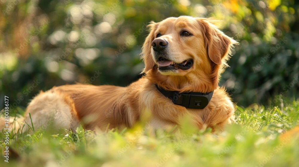 Golden Retriever Relaxing in the Grass