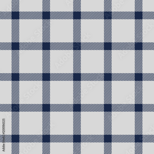 Stylish navy and gray diagonal plaid pattern. Perfect for textile design, website backgrounds, or fashion projects.  Clean, modern aesthetic with a timeless appeal.  Versatile and easily adaptable.