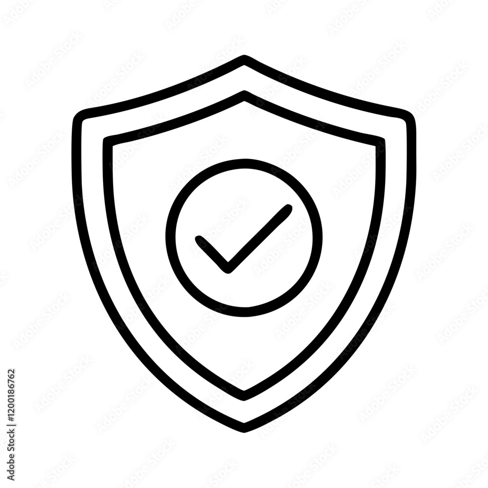 shield check mark logo icon, shield check mark logo line art - simple line art of shield check mark logo, perfect for shield check mark logo logos and icons and themed design shield check mark logo icon, shield check mark logo line art - simple line art of shield check mark logo, perfect for shield check mark logo logos and icons and themed design