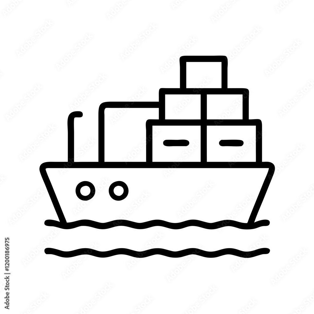 shipping icon, shipping line art - simple line art of shipping, perfect for shipping logos and icons and themed design 
