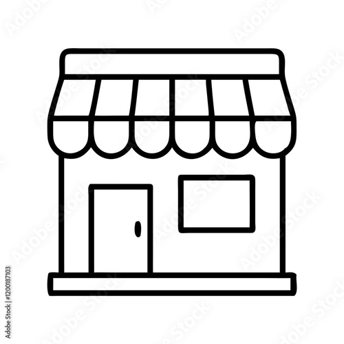 shopfront icon, shopfront line art - simple line art of shopfront, perfect for shopfront logos and icons and themed design 