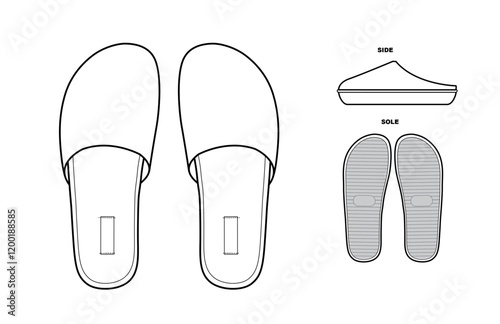 slipper mule shoe technical manufacturing drawing