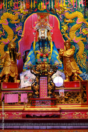 Guan Di chinese taoist Temple in Chinatown.  Guan Di the  God of War.  Kuala Lumpur. Malaysia.