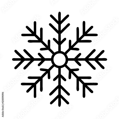 snowflake icon, snowflake line art - simple line art of snowflake, perfect for snowflake logos and icons and themed design 