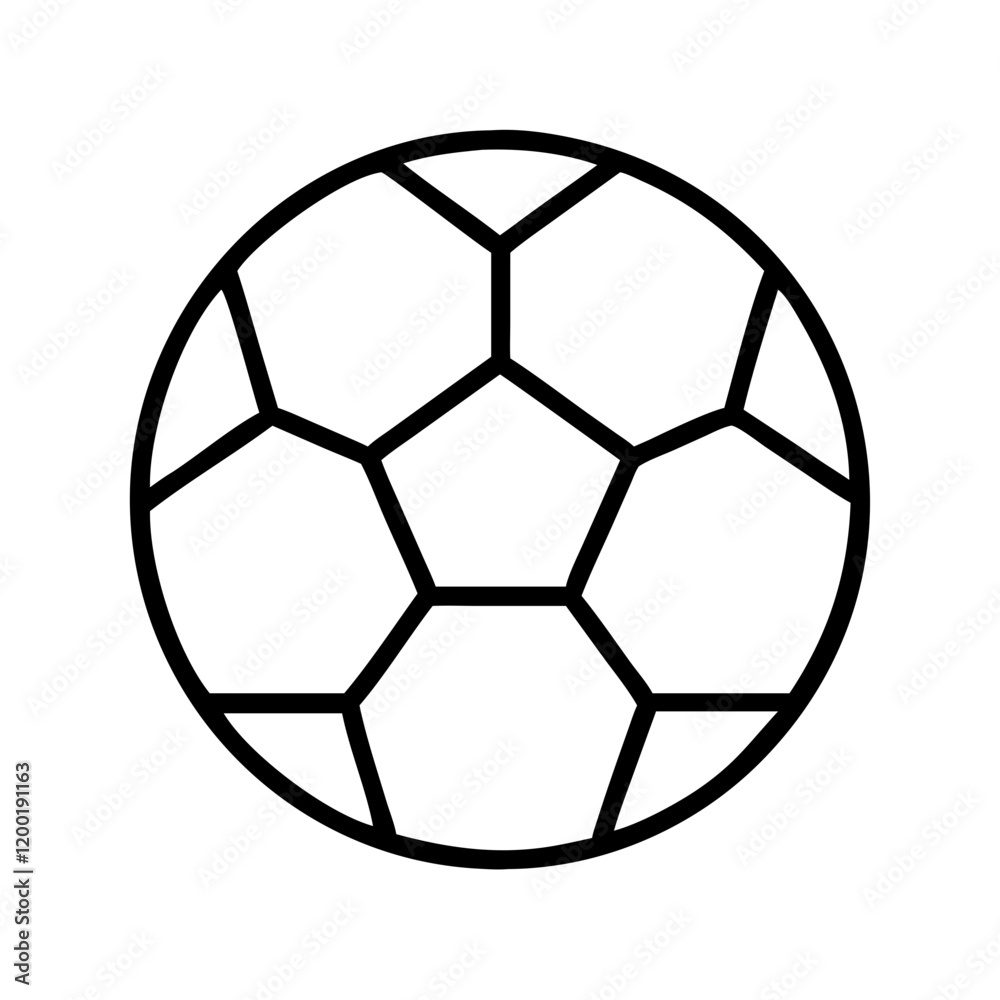 Fototapeta premium soccer ball icon, soccer ball line art - simple line art of soccer ball, perfect for soccer ball logos and icons and themed design 