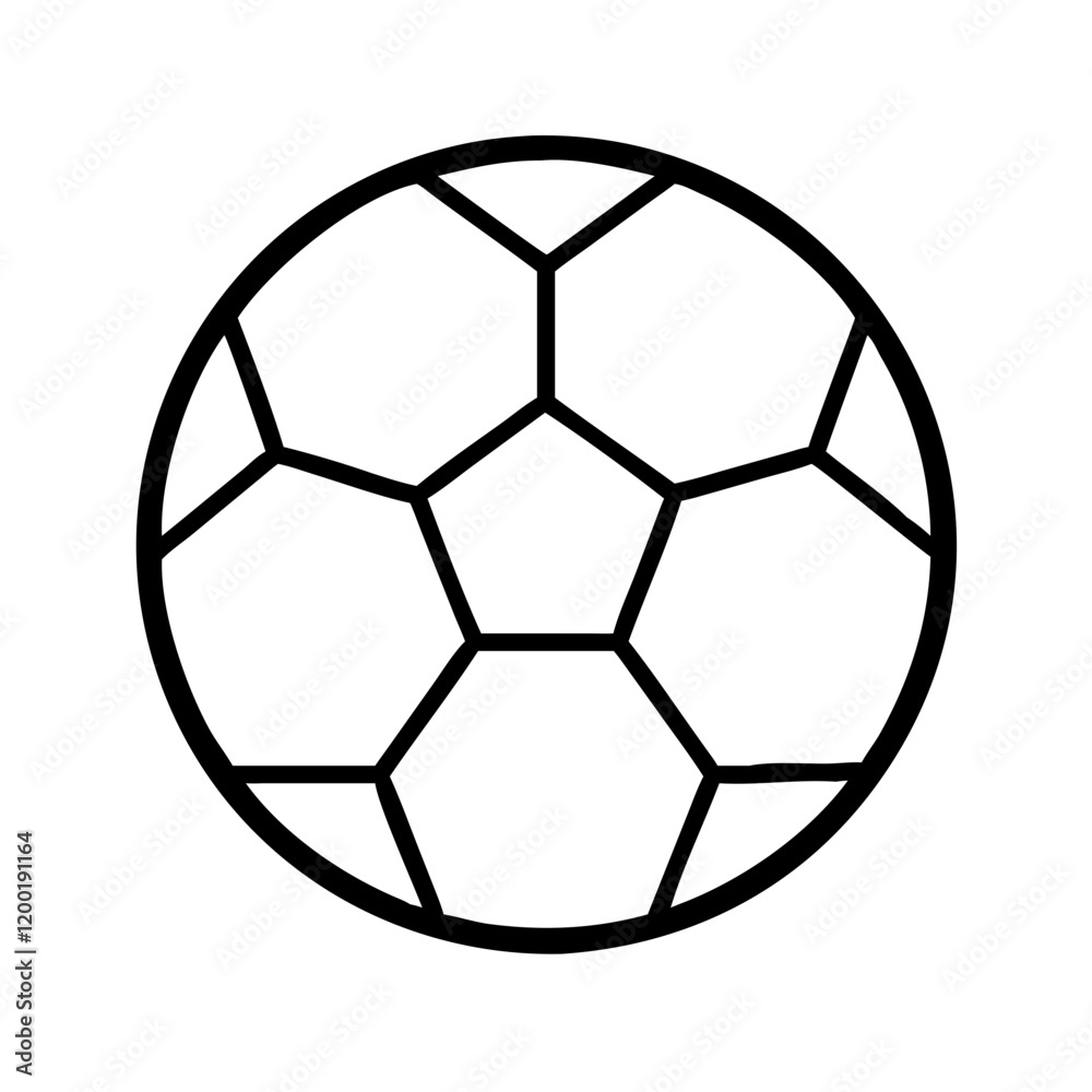 Fototapeta premium soccer ball icon, soccer ball line art - simple line art of soccer ball, perfect for soccer ball logos and icons and themed design
