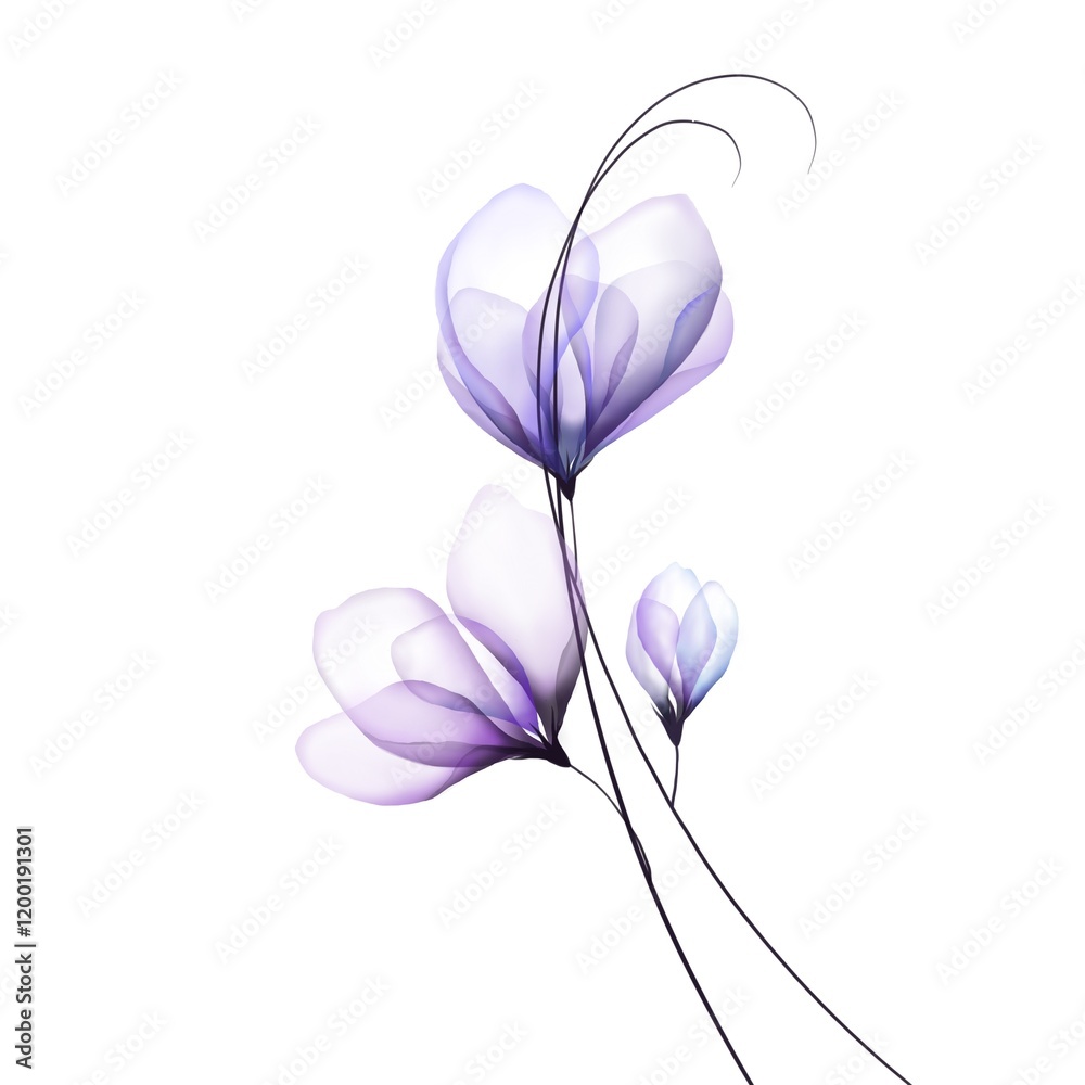 Naklejka premium Flowers background illustration art watercolor print art