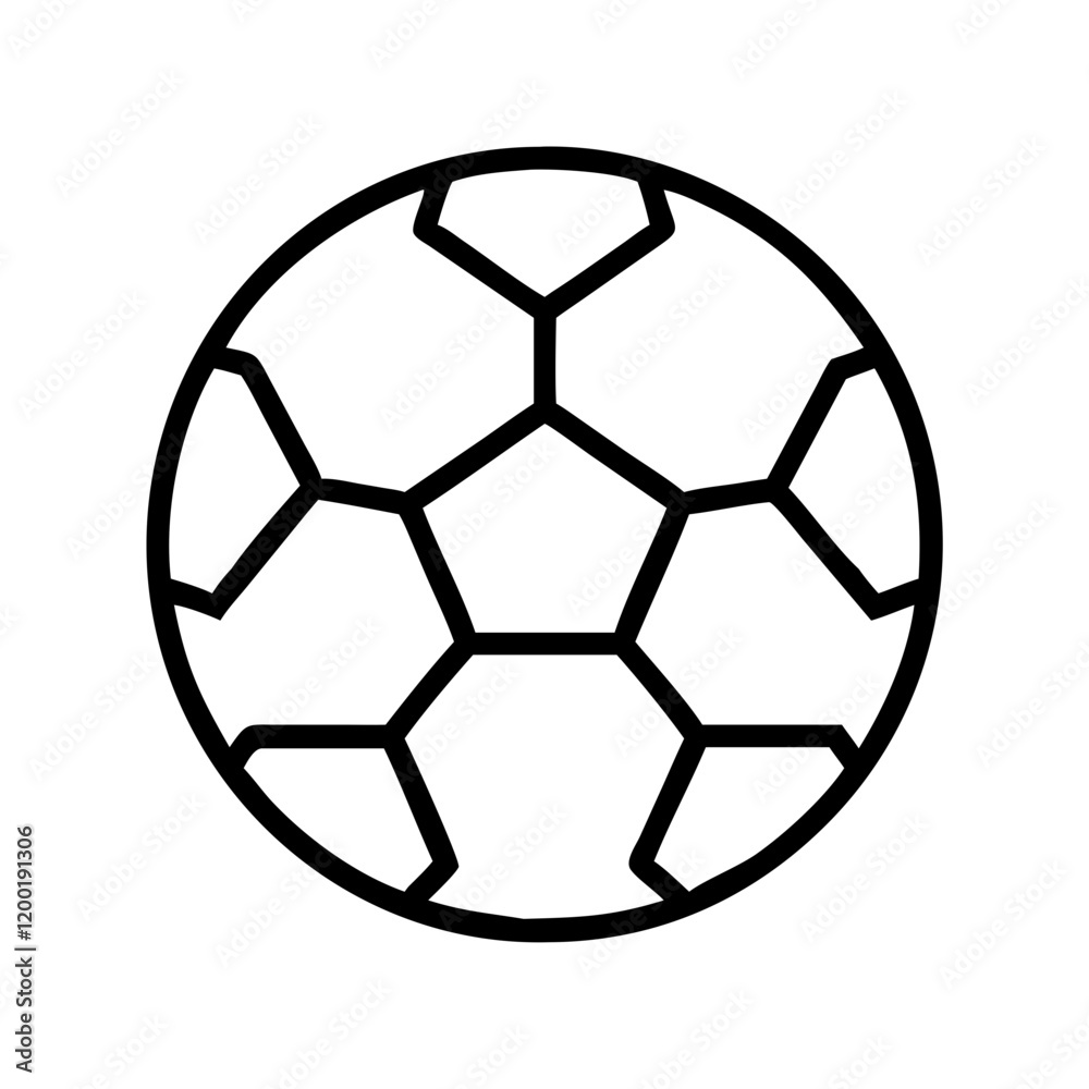 Fototapeta premium soccer ball icon, soccer ball line art - simple line art of soccer ball, perfect for soccer ball logos and icons and themed design 