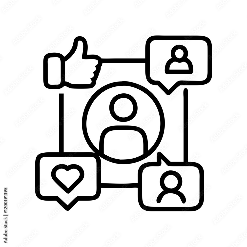 social media icon, social media line art - simple line art of social media, perfect for social media logos and icons and themed design social media icon, social media line art - simple line art of social media, perfect for social media logos and icons and themed design