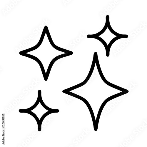 sparkle icon, sparkle line art - simple line art of sparkle, perfect for sparkle logos and icons and themed design 