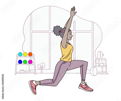 Lunge Jumps exercise, Woman workout fitness, aerobic and exercises.