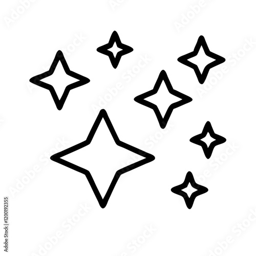 sparkle lights stars icon, sparkle lights stars line art - simple line art of sparkle lights stars, perfect for sparkle lights stars logos and icons and themed design 