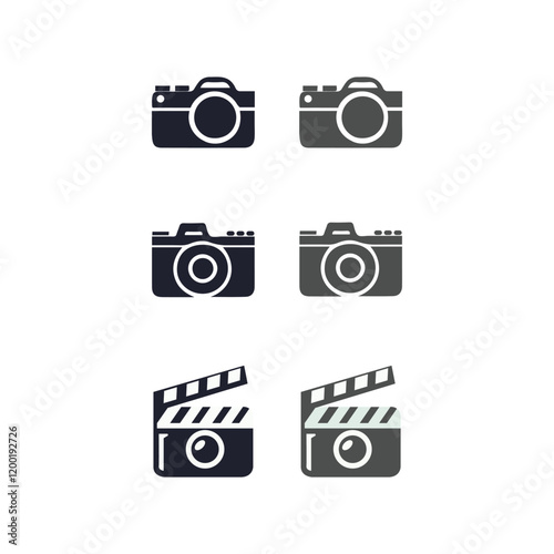 cameras and clapperboards icon vector logo