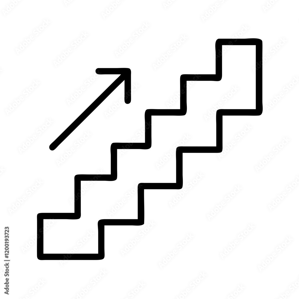 Fototapeta premium stairs directions icon, stairs directions line art - simple line art of stairs directions, perfect for stairs directions logos and icons and themed design