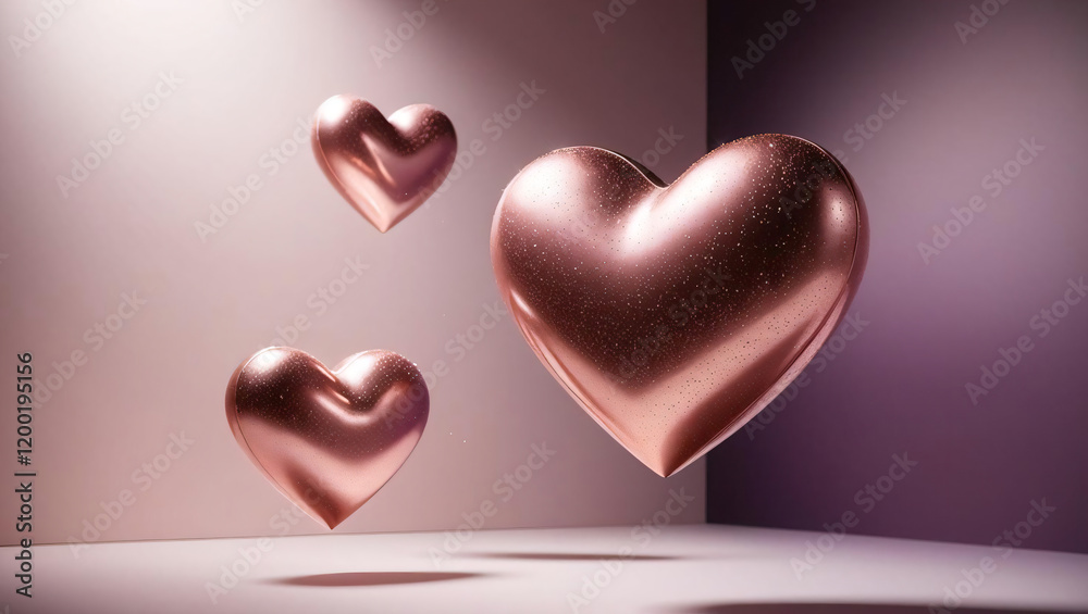 Metallic Hearts in a Room with Light Source Metallic Hearts in a Room with Light Source