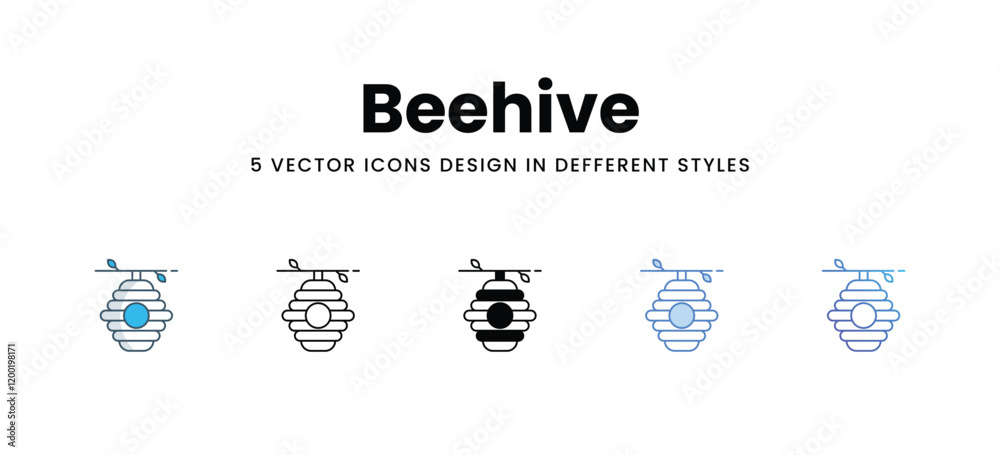 Beehive icons in different style vector stock illustration Beehive icons in different style vector stock illustration