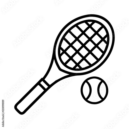 tennis bat icon, tennis bat line art - simple line art of tennis bat, perfect for tennis bat logos and icons and themed design 