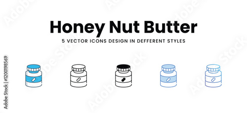 Honey Nut Butter icons in different style vector stock illustration