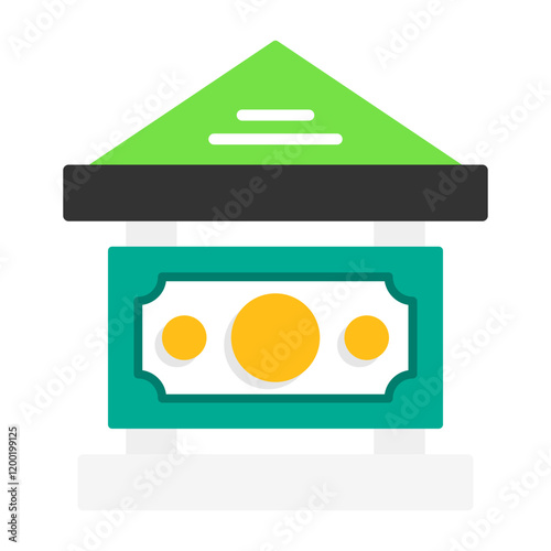 Central bank Flat Style Icon