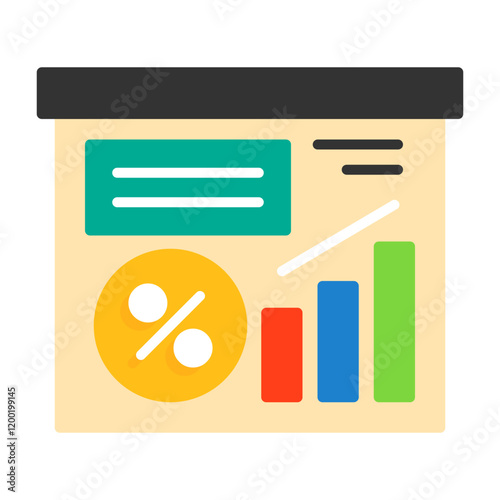 Interest rates Flat Style Icon