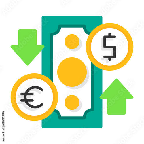 Exchange rates Flat Style Icon